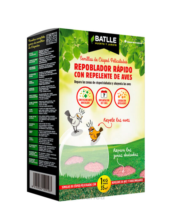 Semillas Césped Repoblador Rápido con Repelente de Aves BATLLE