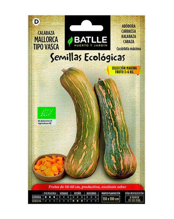 Semillas Ecológicas Calabaza Mallorca Tipo Vasca de Batlle