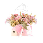 Sombrerera de Flor Seca Rosa para Nacimiento