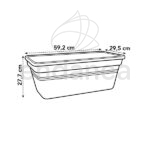 Jardinera Elho Green Basics Garden XXL Living Black 60cm Medidas