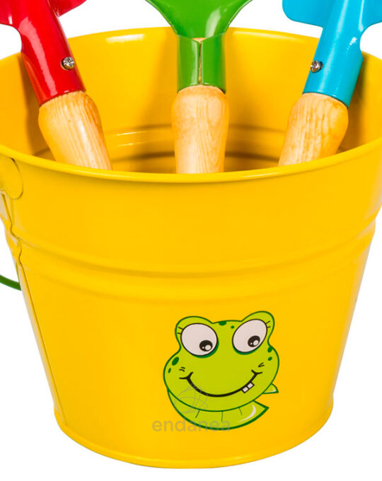 set-herramientas-y-cubo-infantil-amarillo-rana