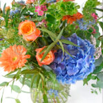 Ramo Azul, Melocotón y Rosa Decoración Detalle