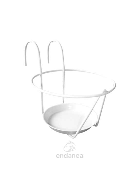 Soporte Maceta Blanco Balcón M (16 - 18 cm Ø)
