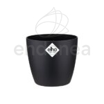 Maceta Elho Brussels Round Mini Living Black Etiqueta