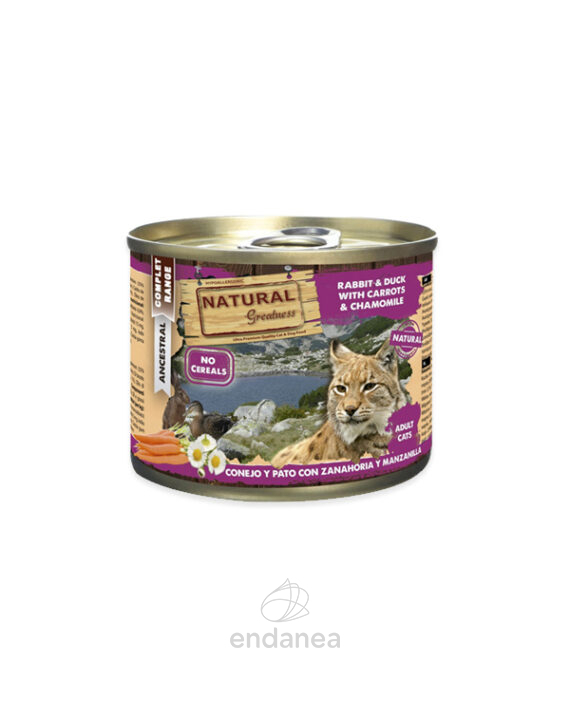 Natural Greatness Conejo y Pato con Zanahoria y Manzanilla 200g