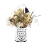 Flores Secas Tonos Claros en Bote Vintage
