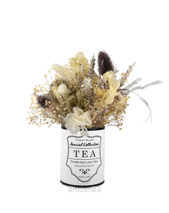 Flores Secas Tonos Claros en Bote Vintage