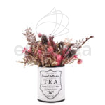 Flores Secas Tonos Rosas en Bote Vintage