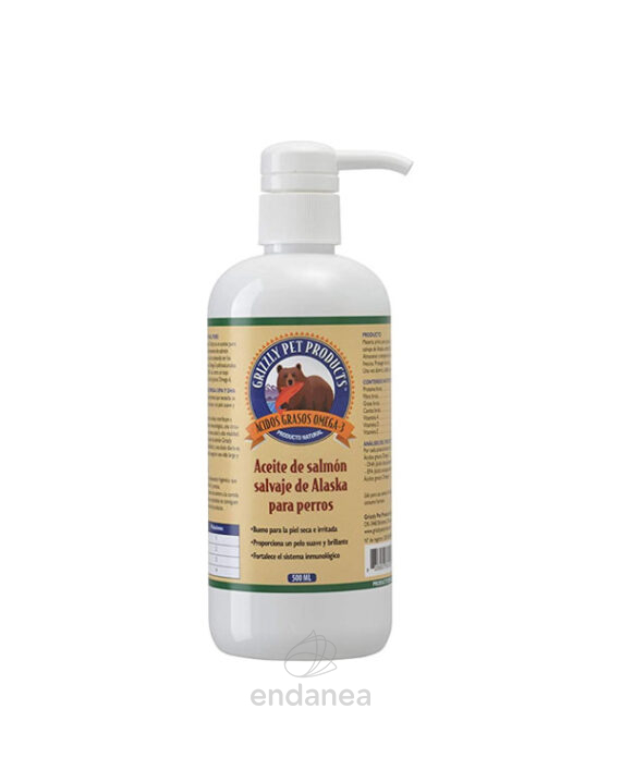 Aceite de Salmón Salvaje de Alaska de Grizzly Pet Food 500 ml