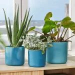 Maceta Elho Ocean Collection Round Azul Atlántico interior